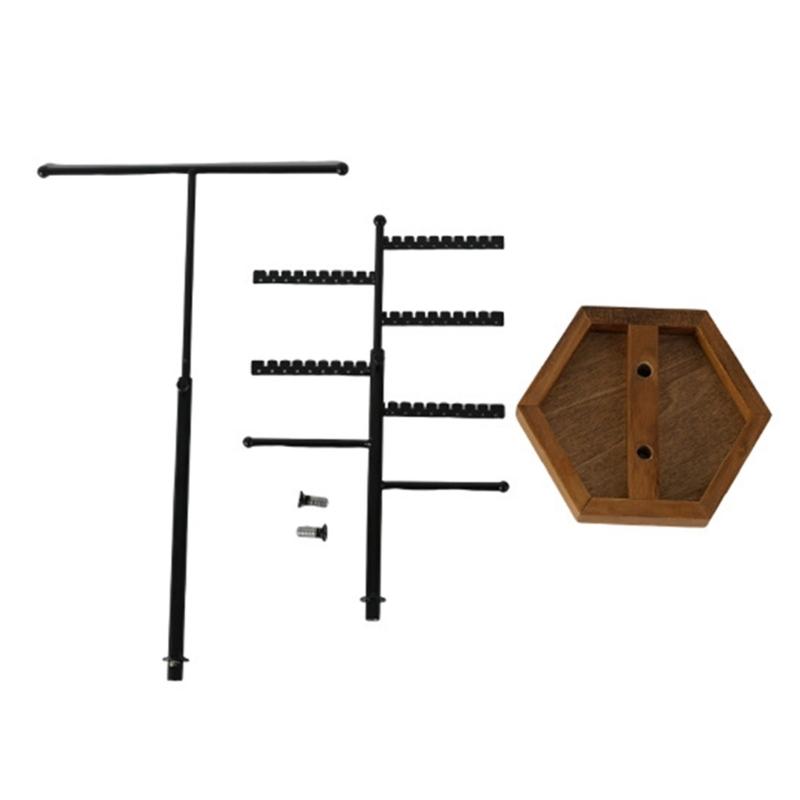 5-Tiers Jewelry Display Organizer Telescopic Earrings Necklaces Bracelets Holder with Wooden Tray Fashion Gift for Women