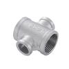 304 Stainless Steel 4-Way Reducing Tee with Inner Thread, 4-Point Pipe Fitting Cross Joint
