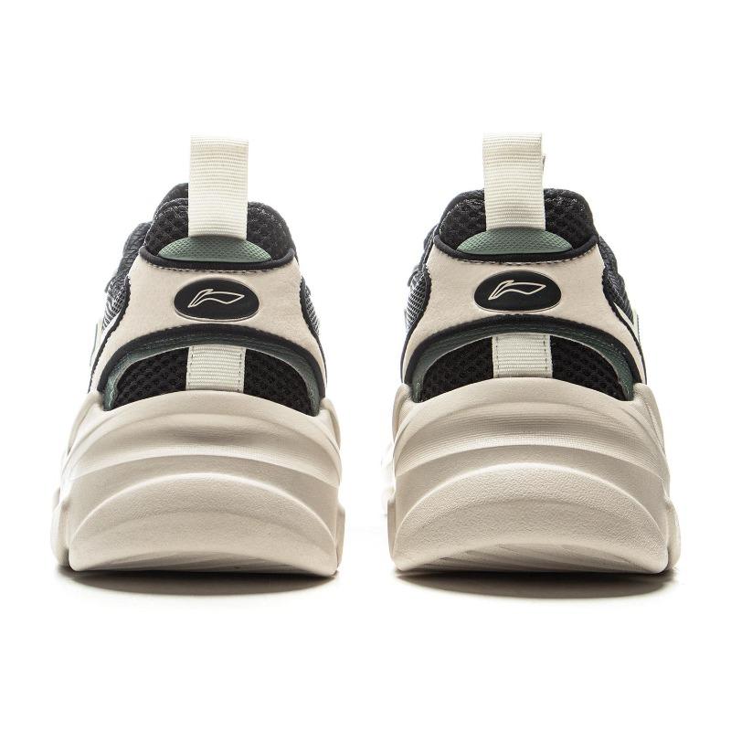 Li-Ning Yunhai Mens Low Top Dad Shoes White Black Retro Thick Sole Cushion Anti Slip Support AGCU305-4