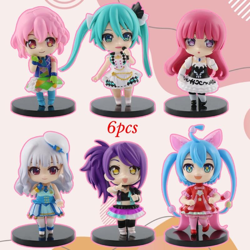 New 6 Models Hatsune Miku Figures Pvc Anime Peripheral Hatsune Beauty Girl Decoration Doll Machine Decoration Characters)