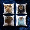 Cat Cushion Cover Soft Case Sofa Living Room Funny Home Comfortable Office Decor Protective Pillow