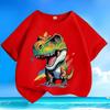 Summer New Style Children's Short-Sleeved Small Dinosaur Pure Cotton Loose-Fitting Casual Trendy T-Shirt