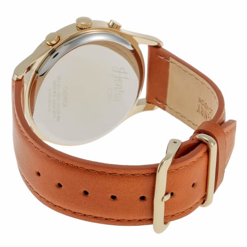 Henry London CHISWICK Watch, 41mm, Green Dial, Stainless Steel Crystal, Quartz Movement, Men's, White, HL41CM0108-LBR