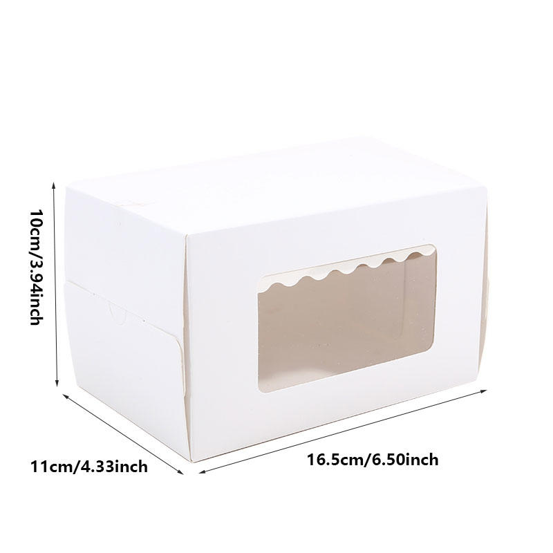 10pcs Cake Packing Boxes With Window Portable Cake Box Swiss Roll Mousse Dessert Gift Box Wedding Favors Xmas Party Decoration