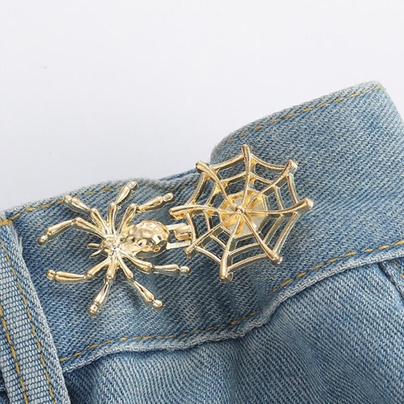 Spiderweb Shape Metal Fastening Button Detachable Pant Buttons Pin Crafts Waist Tightener Clothing Buckle Sewing Tool