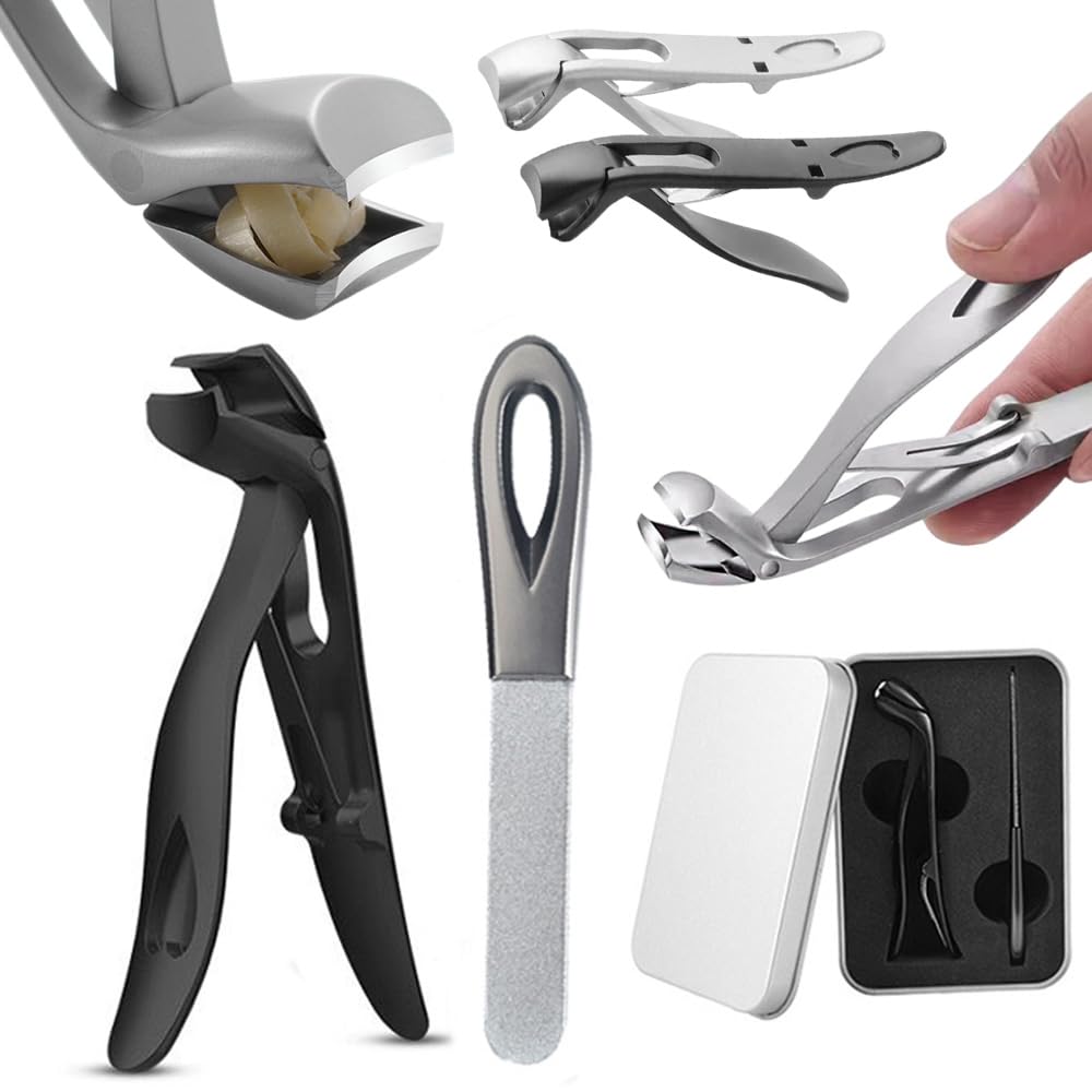 

Nail Clippers with Angled for Thick Ingrown Hands and Stainless Suitable for Pregnant and Includes Storage Case and Nail File Head, Nippers, Seniors, чёрный