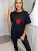 Oversized T Shirt Black Fresh Fruits Cherry Print Graphic Tee Casual Summer Wear