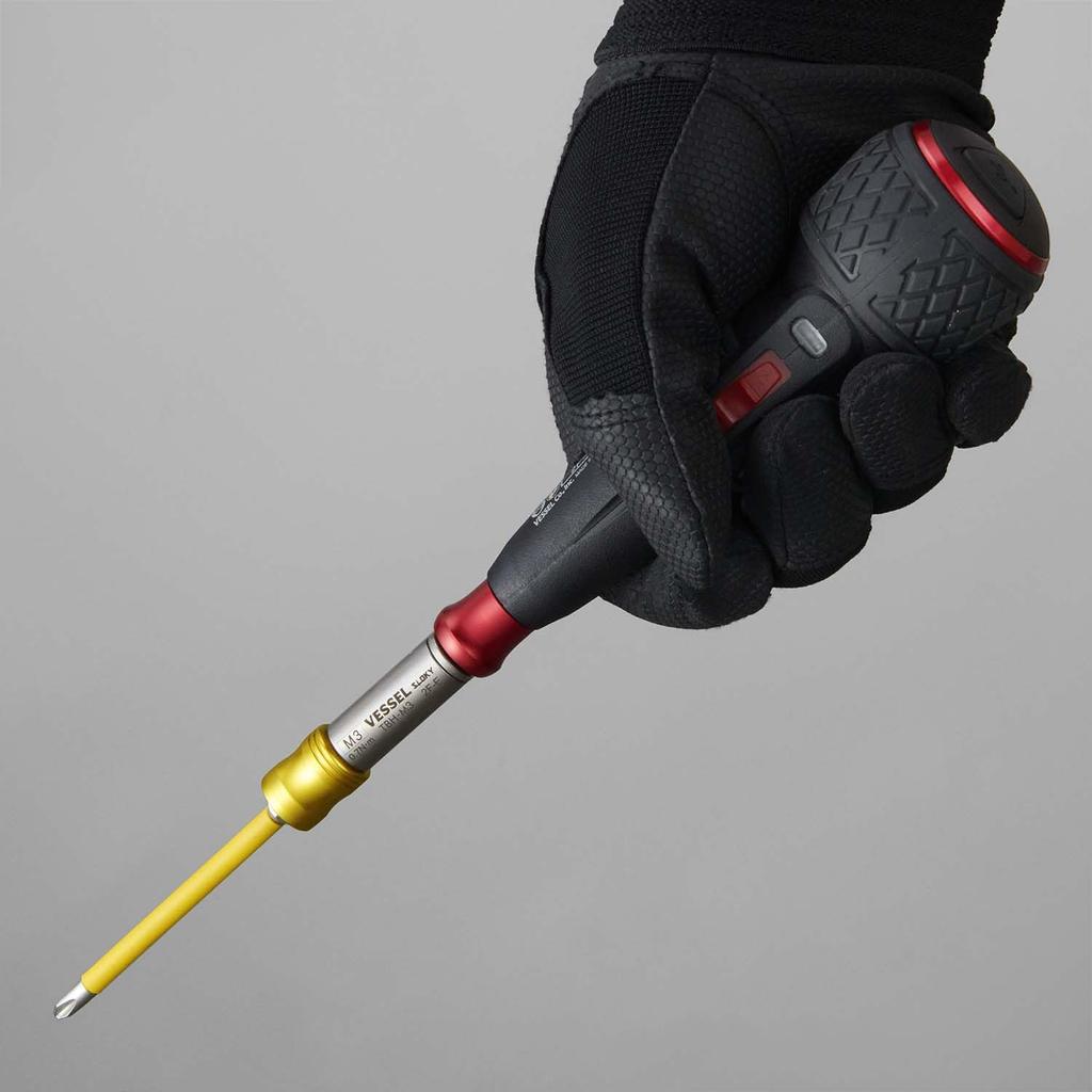 VESSEL Torque Bit Torque for Electrical with M6 TBH5S Holder, Control, Work, Case, M3, M3.5, M4, M5, (0.7/1.1/1.4/2.6/4.6 N M), 5-piece Set,