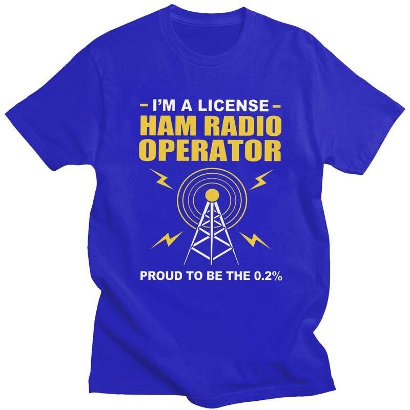 Custom Mens Licensed Ham Retro Radio Operator T Shirt Short Sleeves Cotton Tshirts Streetwear Tshirt Leisure Tee Clothes