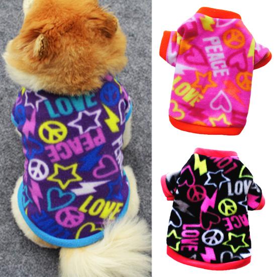 Pet Dog Puppy Winter Soft Warm Heart Star Print Clothes Coat Costume Apparel