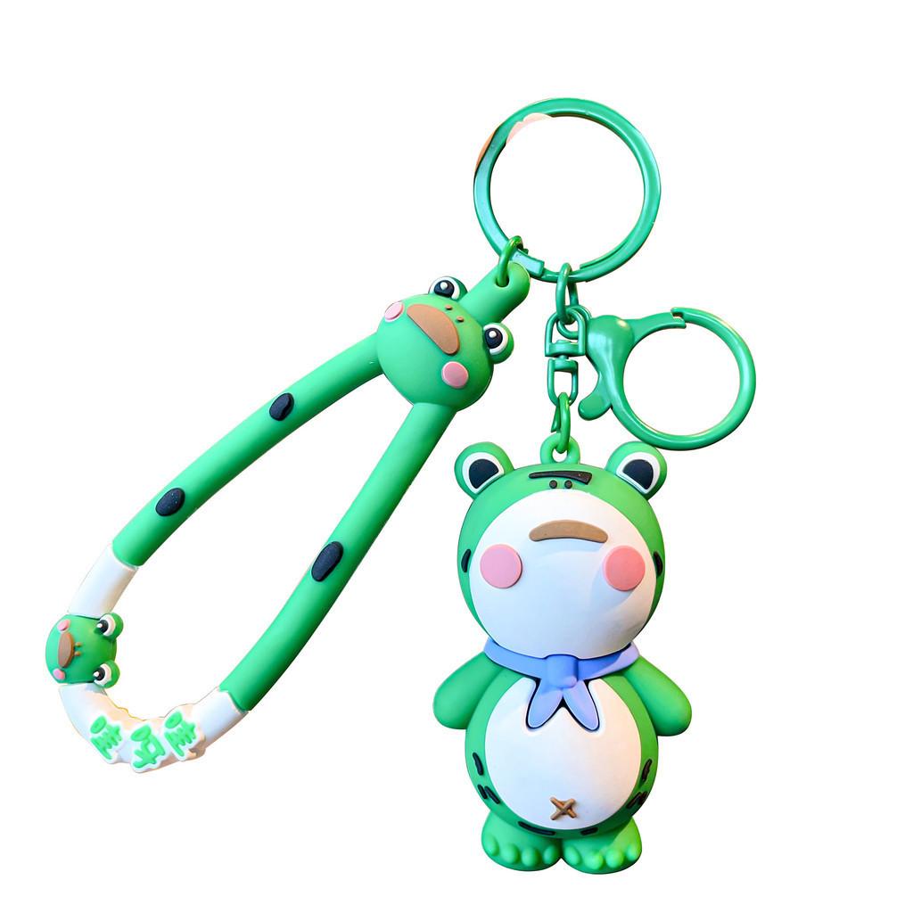 Adorable Cartoon Frog Keychain Silicone Key Accessory For Bags And Cars