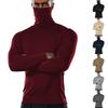 Haut pull à col roulé à manches longues pour homme, couleur unie, tricoté