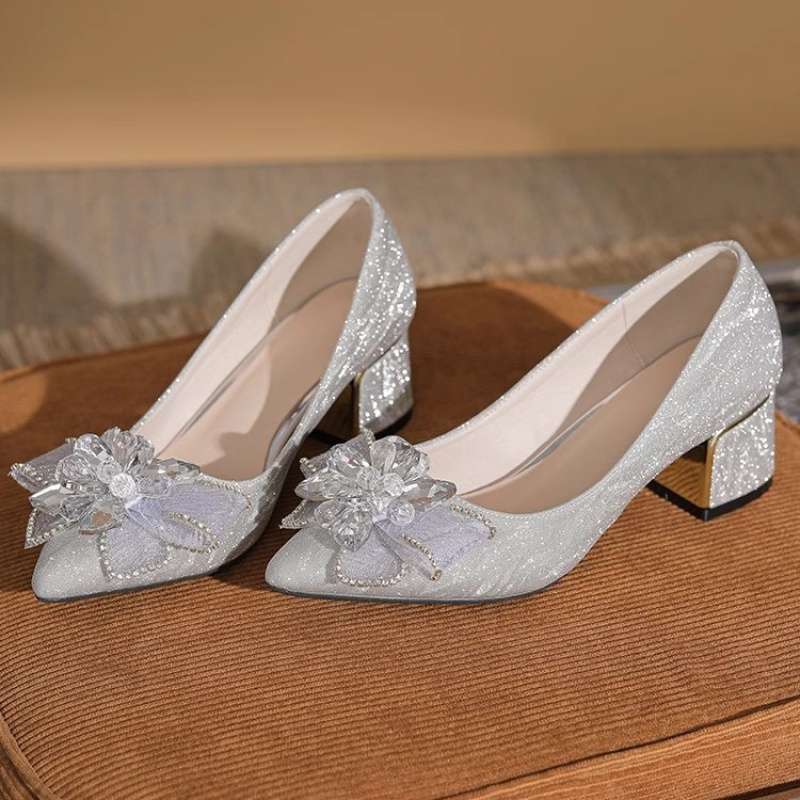 

Свадебные туфли на толстом каблуке свадебные туфли на высоком каблуке шампанское с платьем золото одинарные туфли женские осенние большого размера свадебные туфли 41-43 40 серебряный