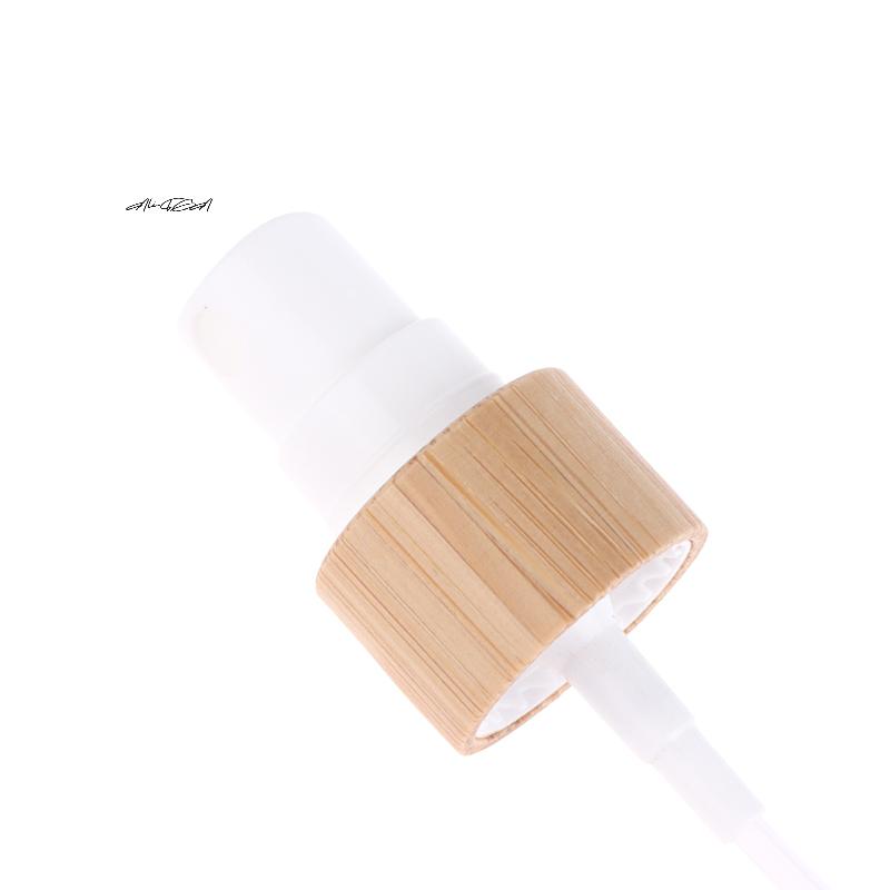 1Pc Eco-Friendly Bamboo Plastic Skincare Packaging Bottle Pump Lid 18-410 20-410 24-410 Wooden Cover Lotion Caps Spray Top