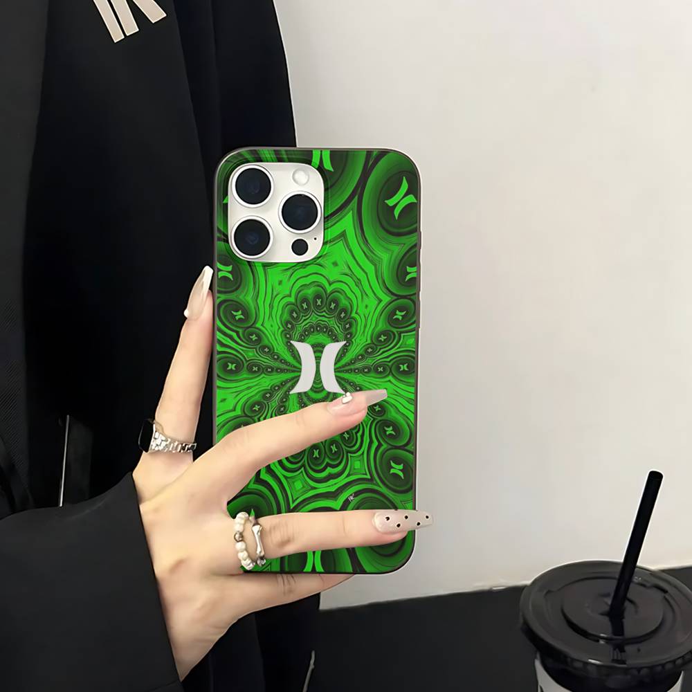 Classic Famous Brand H-HurleyS Logo For IPhone 16 15 14 13 12 11 17 Pro Max Plus Wave Corrugated Phone Case Anti Drop Cover
