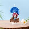 Colorful Cartoon Policewoman Birthday Cake Number Candles
