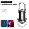 Emergency Keychain Light Rechargeable Keychain Flashlights 800 Lumens EDC COB Work Light 7 Modes for Walking Searching Hiking
