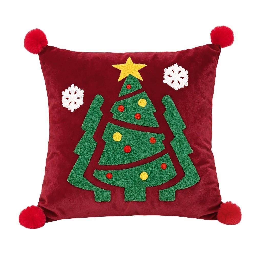 Square Christmas Pillow Covers Cartoon Santa Claus Xmas Pillowcase  Christmas Decor