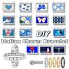 New Blue Pretty Scenery Butterfly Heart Flower Cat Moon Italian Charm Links Fit 9mm Stainless Steel Bracelet Jewelry DIY Making