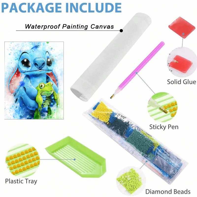 Disney Diamond Painting Set Classic Stitch Frog Home Decor Craft, Perfect Handmade DIY Gift Idea