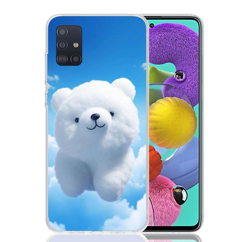 Sunny Clouds Teddy Bear Phone Case for Samsung Galaxy A52 A51 A50S A12 A22 A32 A72 A10S A30S A31 A71 Note 20 Ultra 10 Plus S10 G
