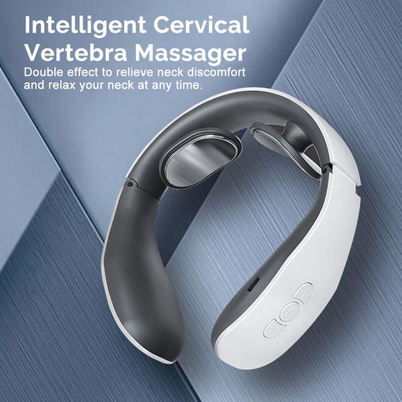 Electric Neck and Shoulder Pulse Massager 6 Mode 9 Levels Adjustable Heat Cervical Vertebra Relax Pain Relief Kneading Machine