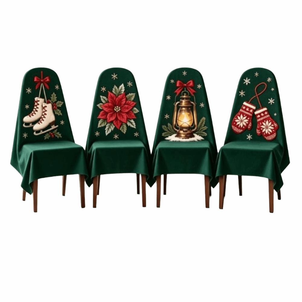 4 pcs Dustproof Chair Protective Sleeves Dwarf Santa Chair Dust Cover New Year Party Decor