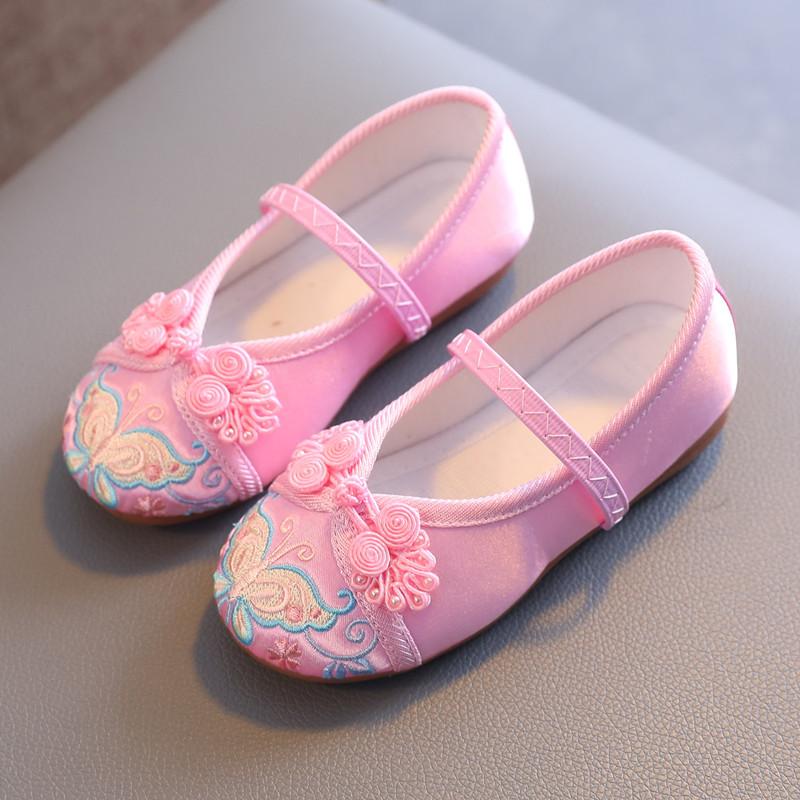 

Туфли Ханфу для девочек, Детские вышитые туфли, Балетки, Этнический стиль, Тканевые туфли, Студенческие туфли в древнем стиле, Туфли для выступлений для девочек 28 17cm розовый