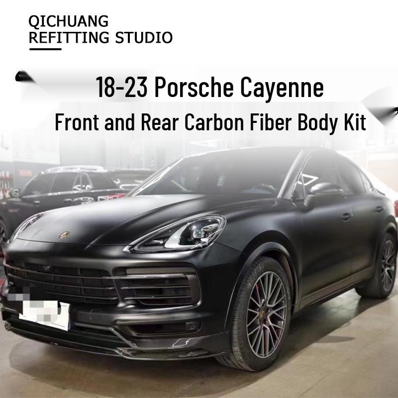 Porsche Cayenne Coupe (18-25) Carbon Fiber Kit: Front Lip, Side Skirts, Rear Lip, Roof & Middle Spoilers
