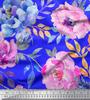 Soimoi Japan Crepe Satin Fabric Leaves & Peony Flower Print Fabric by the Metre 42 Inch