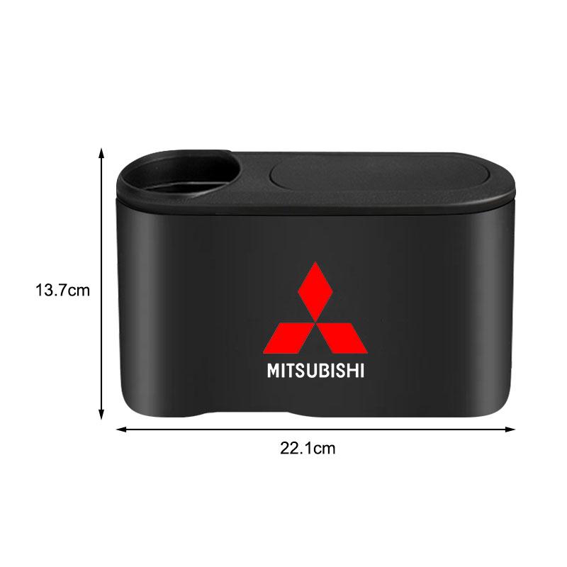 Portable Hanging Mini Car Trash Can Wastebasket Trash Can with Lid For Mitsubishi Outlander I200 Pajero Eclipse ASX Lancer Space Delica Ex