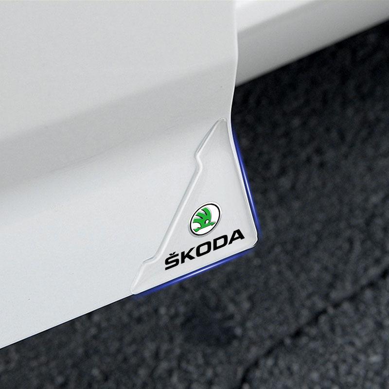 2Pc Car Door Corner Cover Anti-Scratch Protection Sticker Styling for Skoda SCALA Superb Octavia 2 3 A4 A5 Fabia Kamiq Kapoq Kodiaq Rapid