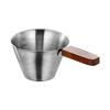 304 Nonrust Steel Espressos Measuring Cup with Wood Handle for Comfortable Grip and Accurate Liquid Measurement