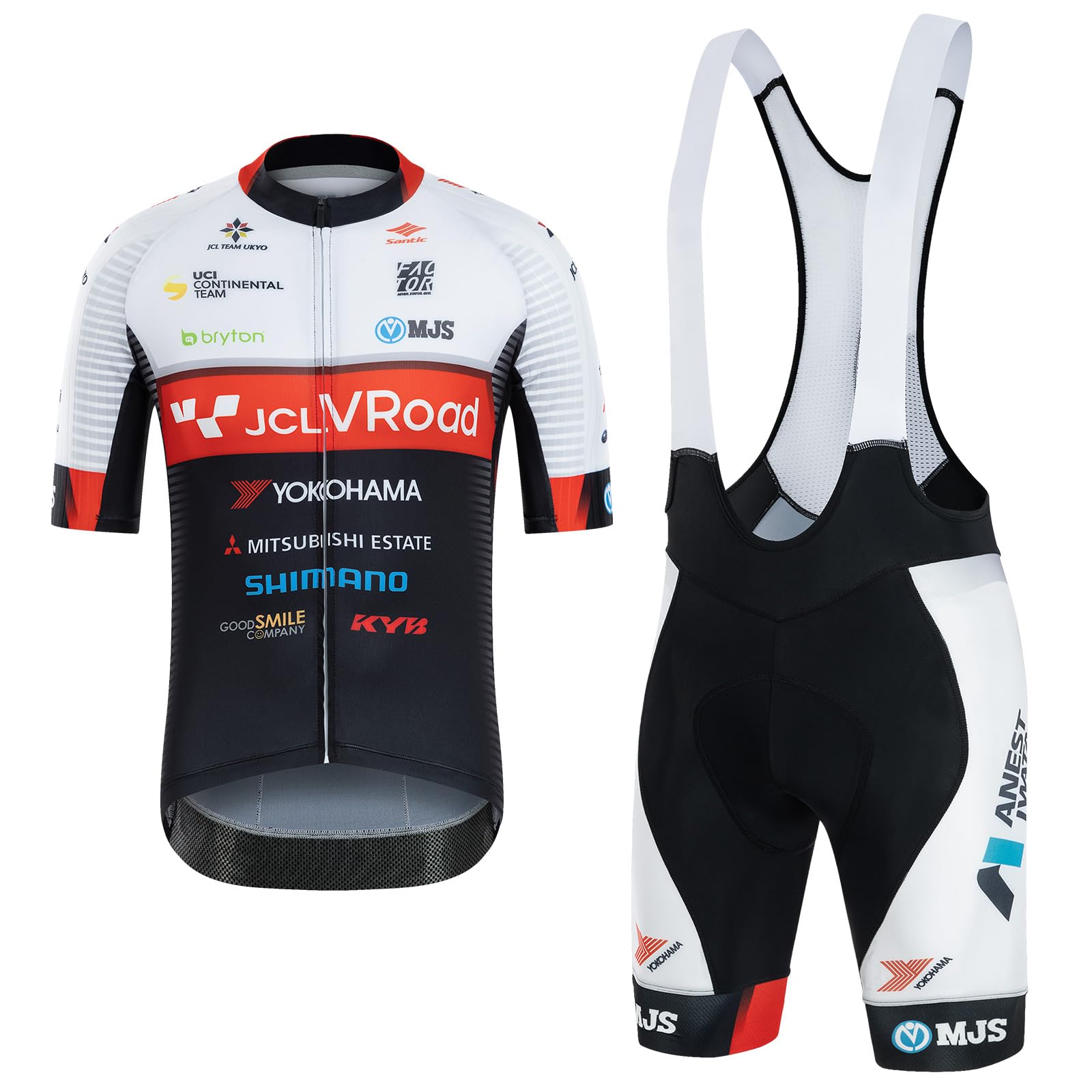 

Комплект велоджерси с коротким рукавом Santic и велошорты с лямками и 4D High Professional UKYO Team XXL Мужской (Верх Низ), Весна/Лето, Трикотаж, С подкладкой,