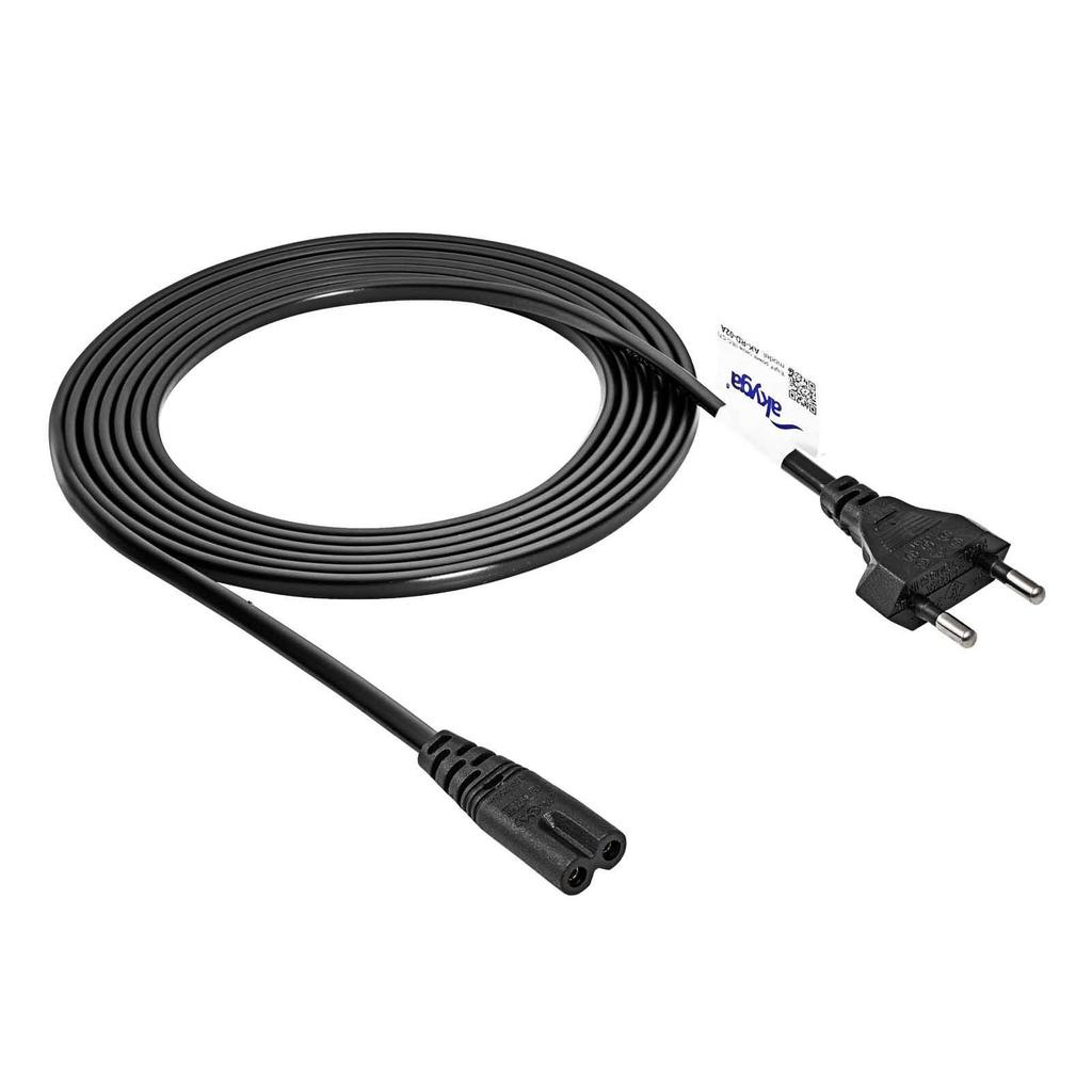 Kabel zasilający do PC ósemka Akyga AK-RD-02A IEC C7 - CEE 7/16 Europlug 3.0m