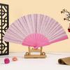 Glitter Powder Folding Fan Hand Held Fan with Plastic Ribs Portable Summer Fan Decoration Dance Performance Props Party Accessories