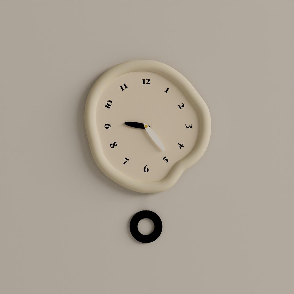 Moderní minimalistické krémové nástěnné hodiny do obývacího pokoje Elegantní stylová dekorace Tichý quartzový strojek na baterie Špičková domácí dekorace