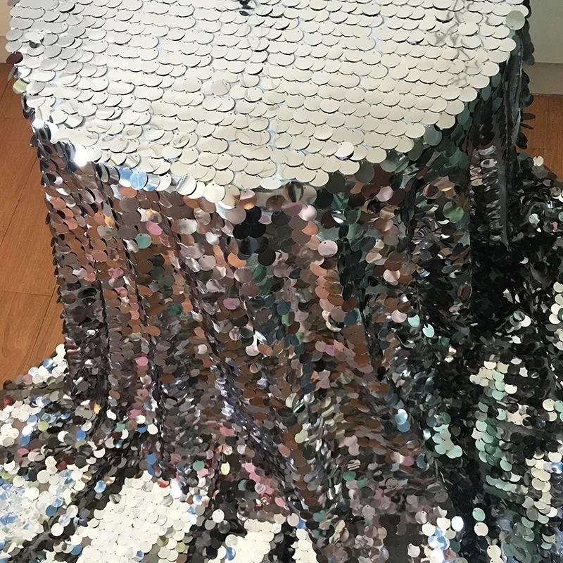 18mm Fish Scale Sequin Embroidered Fabric Photography Live Broadcast Background Decoration Cloth Stage Costumes Production