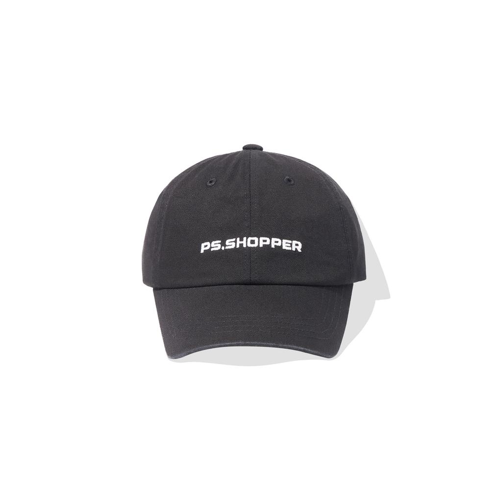 PSSHOPPER Basic Logo Washed Ball Cap [Black]