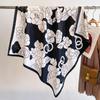 2023 Luxury Design 90X90CM Printed Women's Silk Satin Bandana Muffle Rectangle Shawl Square Collar Fashion Handkerchief Foulard