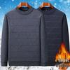 Men's Plus Velvet Thick Round Neck Knitwear - Warm Loose Fit for Dad