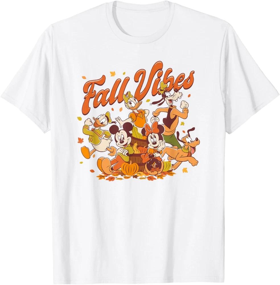 Mickey Friends Fall Vibes Group White TShirt S