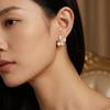 Pinkdudu French Vintage Pink Floral Earrings Blossom Studs with Rhinestones Daily Jewelry PD2468