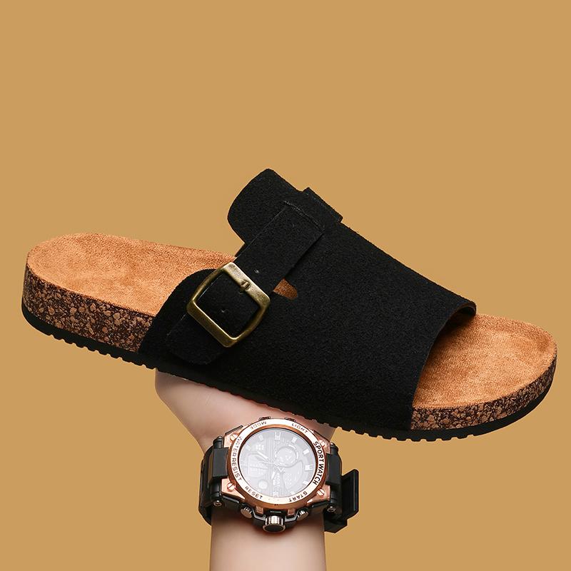 Fashion New Arrival Fashion New Men's Monk Strap Outdoor Cork Slippers Male Summer Open Toe Sandals Chanclas De Hombre