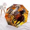 Horses Sunset Automatic Folding umbrella Compact 8 rib Design,Unique Style,Suitable for Everyday Outdoor Use,Perfect Gift for Friends a