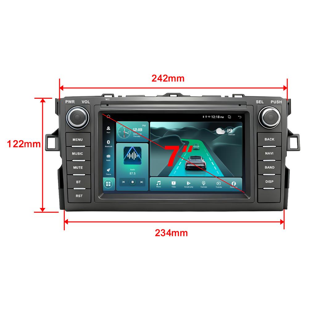 REAKOSOUND Autoradio 7'' Touchscreen Carplay für Toyota auris 2 Din Auto-Multimedia mit Bluetooth Video Autoradio Radioempfänger