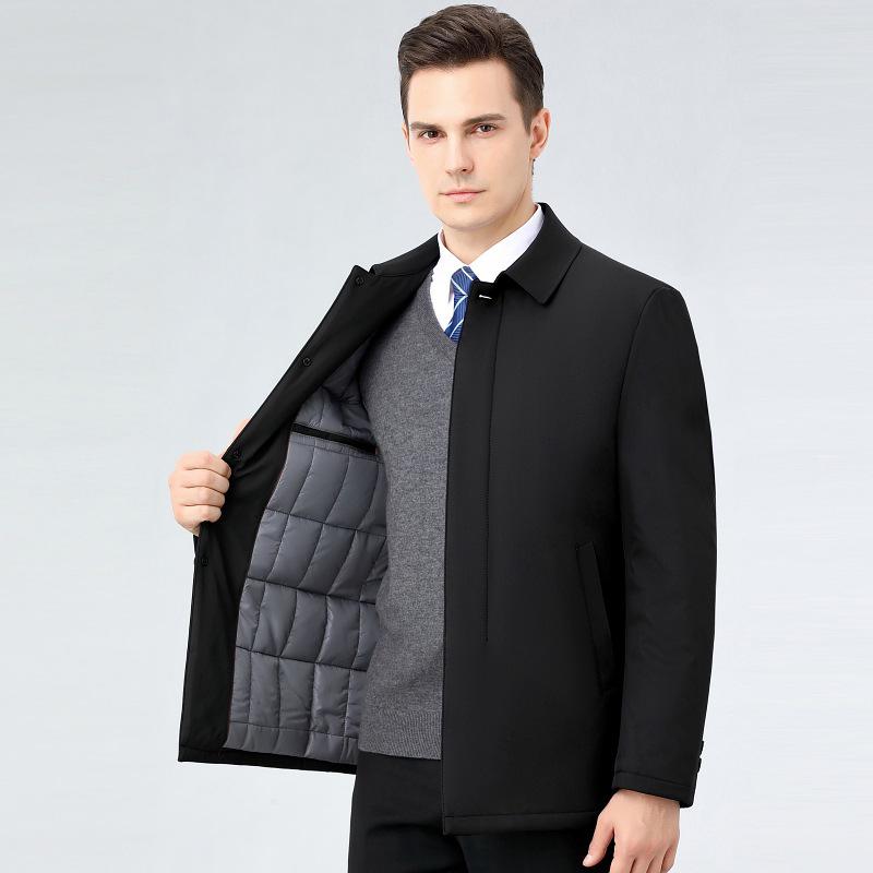 Herren-Verdickte Baumwoll-Reversjacke - Warme Winteroberbekleidung für Väter mittleren Alters und ältere Väter