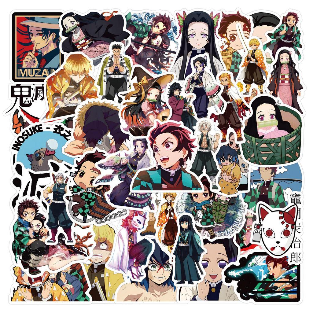 Demon Slayer Anime Graffiti Stickers: 55/200 Sheets for Notebook & Luggage DIY Decoration
