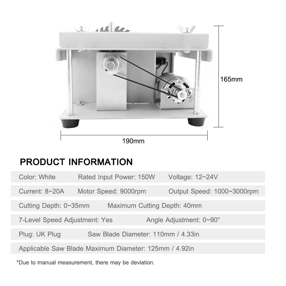 150W Multi-Functional Table Saw Mini Desktop Saw Cutter Electric Cutting Machine with Saw Blade