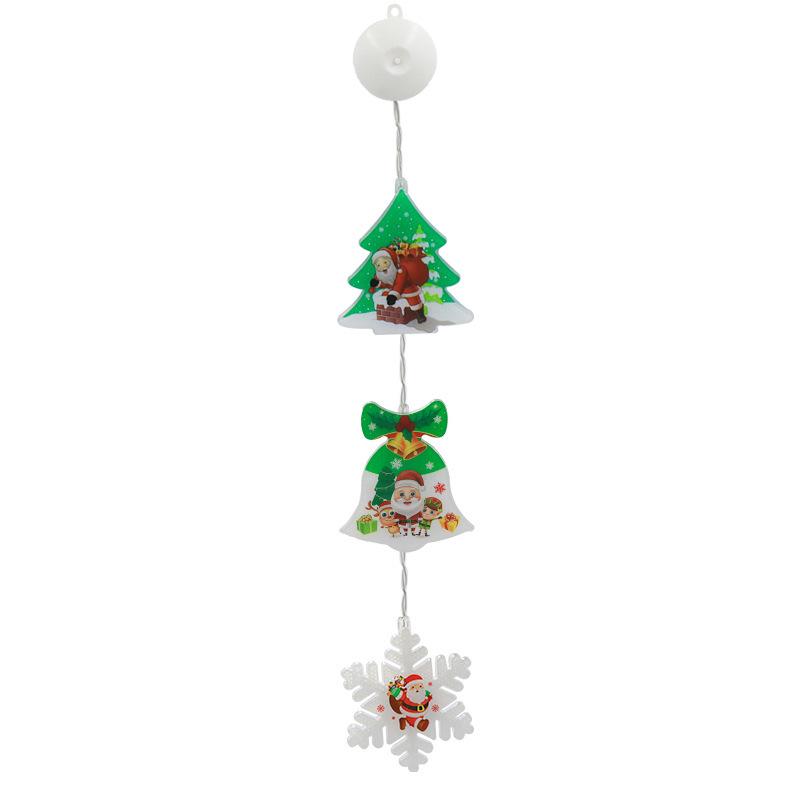 LED Christmas Suction Cup String Lights: Creative Curtain, Tree, Reindeer, and Bell Decorations
